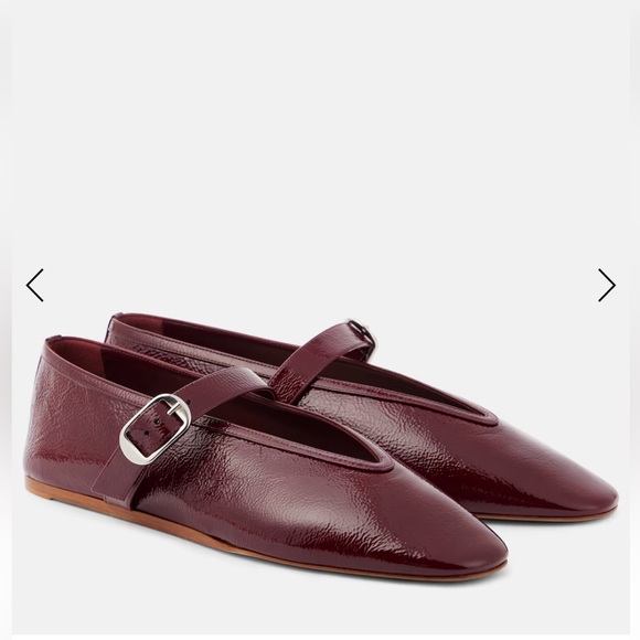 Red Flats & Loafers with Rounded Toe and Decorative Element - Picture 2 of 7